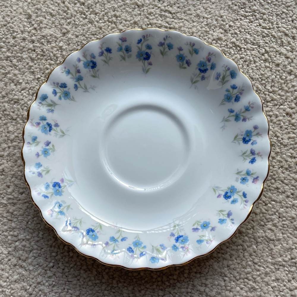 Vintage Royal Albert ‘Memory Lane’ Saucer Plate - Blue and Purple Flowers